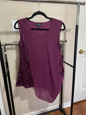 Sequin Tank, Purple, M